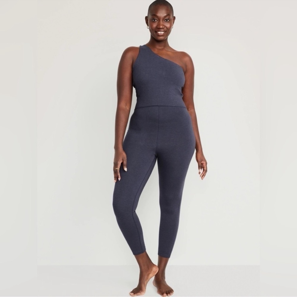 NEW! Old Navy Blue One-Shoulder PowerChill 7/8-Length Bodysuit - PETITE ONLY ♦️